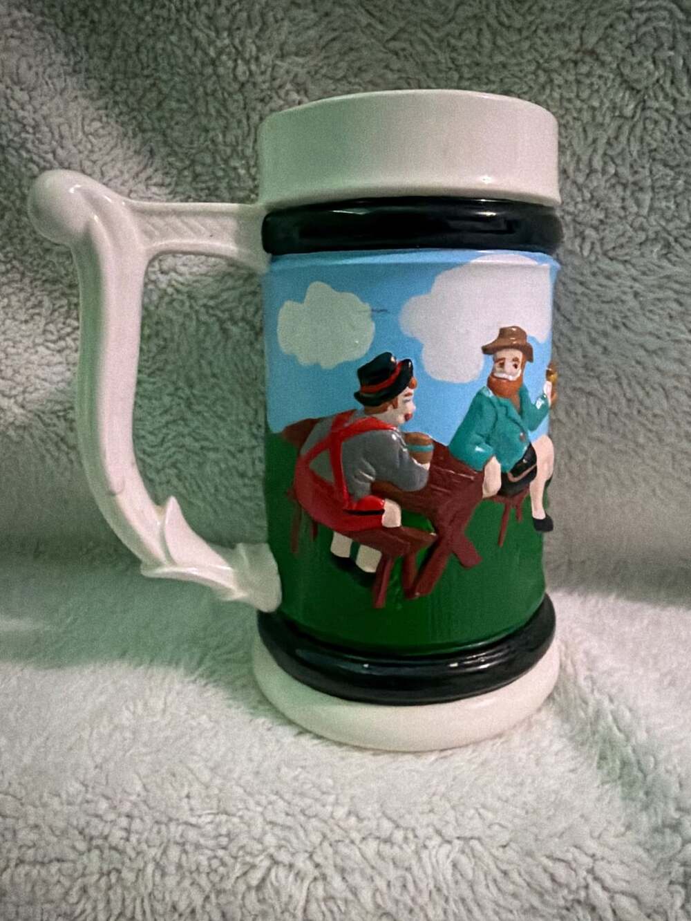 Vintage German Beer Stein Hand Painted